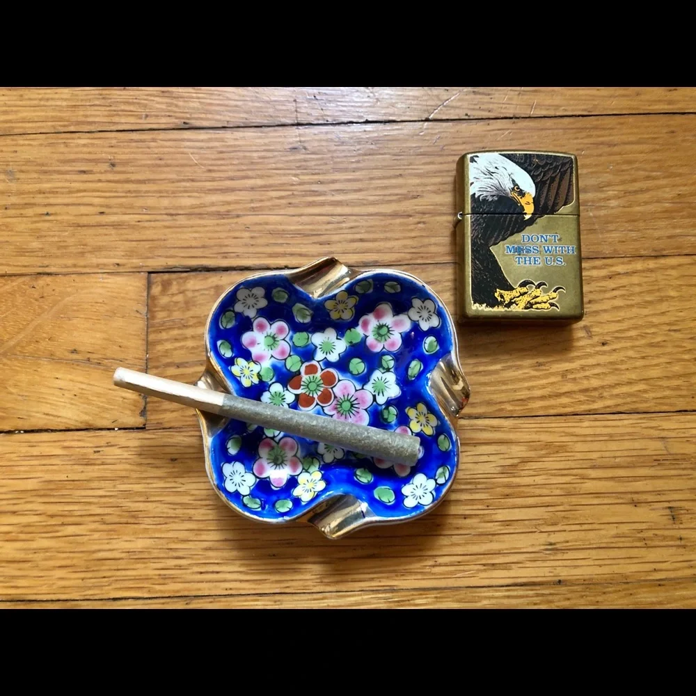 Vintage Hand Painted Floral Ashtrays Made in Japan - Picture 1 of 10